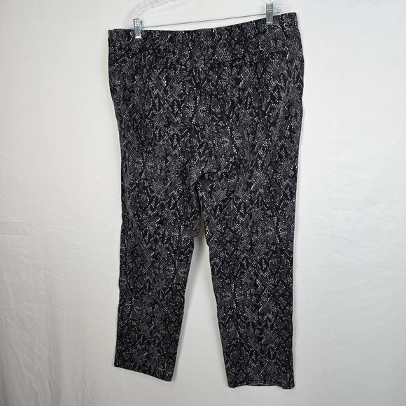 Isaac Mizrahi Live Pull On Pants Women's 24WT Black Gray Pattern Stretch - Picture 10 of 16